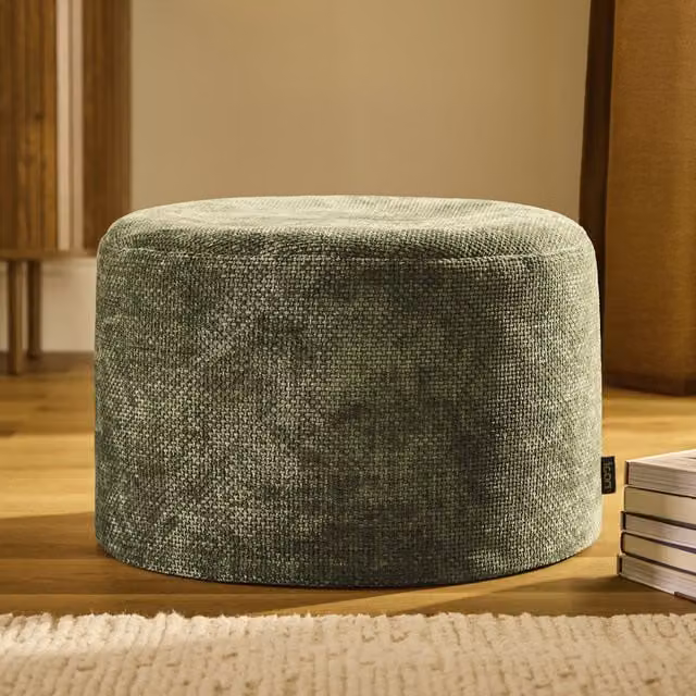 icon Milano Woven Chenille Footstool in Green – 1