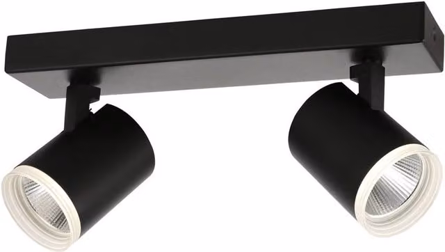 Netlighting Helvia Modern Twin LED Ceiling Spotlight in Black, 4000K – 2