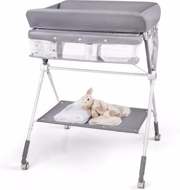 Costway Foldable Baby Diaper Changing Station in Grey