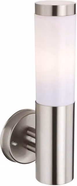 Netlighting Plaza Modern Stainless Steel Wall Light in Grey with E27 Socket and IP44 Rating