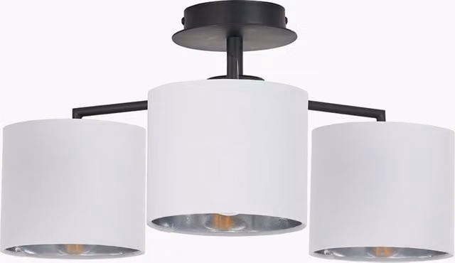 Ruma 3 Light Modern Suspended Pendant Ceiling Light in White or Black