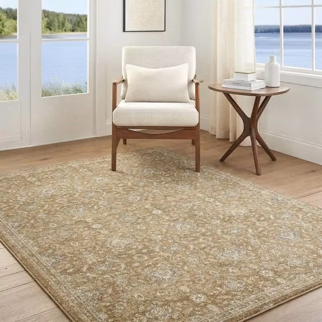 Livabliss Penny-Vintage Boho Fringe Rug in Beige and Yellow, W: 200 cm, D: 275 cm – 1