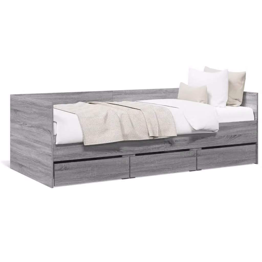 Berkfield Home Grey Sonoma Small Single Daybed with Drawers, W/D/H: 75 x 190 cm – 2
