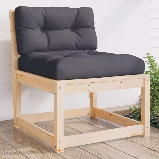 Berkfield Home 2-Piece Garden Sofa Set with Fabric Cushions in Light Tan and Solid Pine Wood – 1