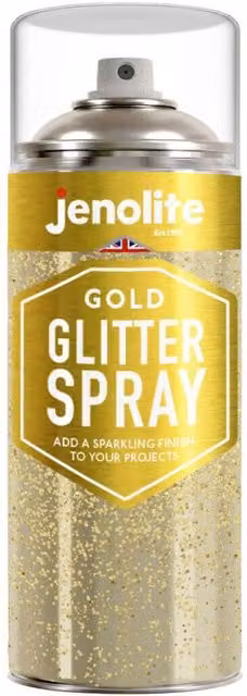 Jenolite Quick Drying Clear Gold Glitter Spray Sealant for Wood