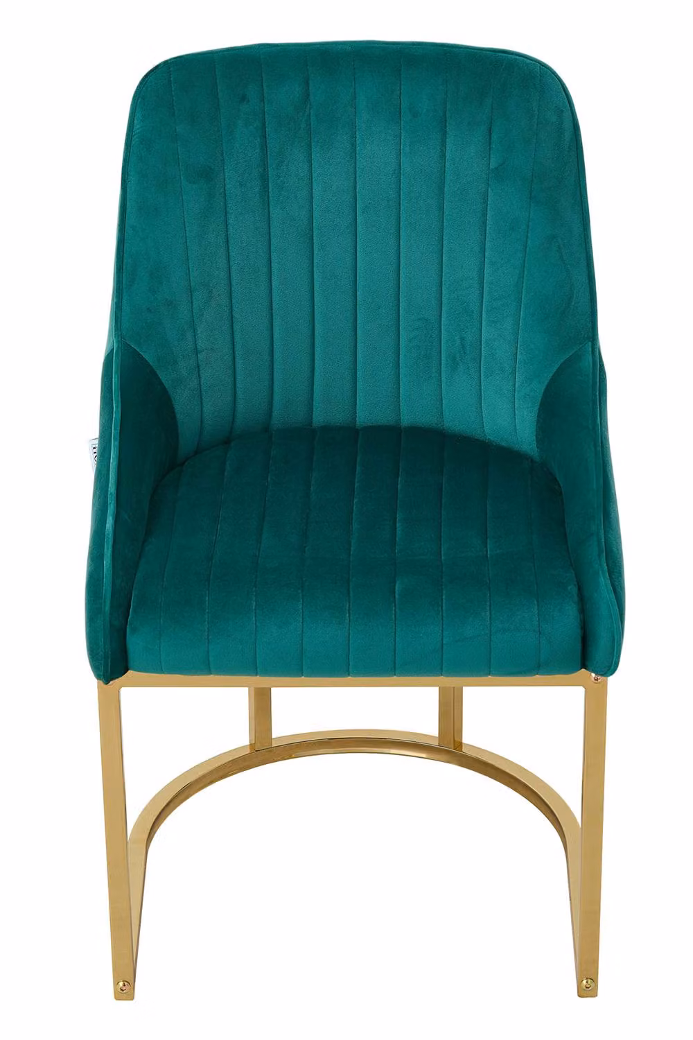Garden Sanctuary Set of 2 Modern Upholstered Dining Chairs in Green with Metal Frame – 3