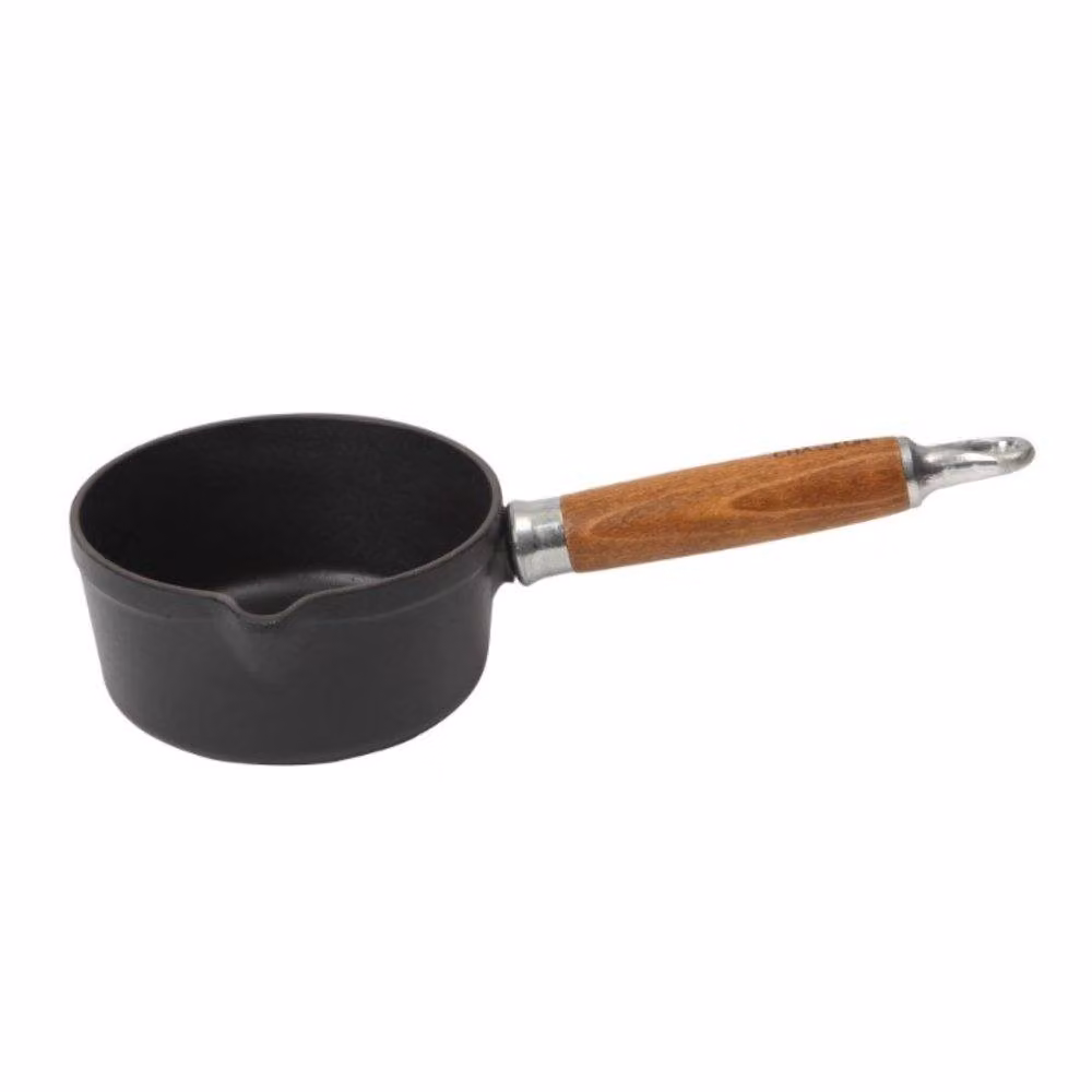 Chasseur Matt Black Non-Stick Enamelled Cast Iron Milk Pot with Pouring Spout, 14 cm – 2