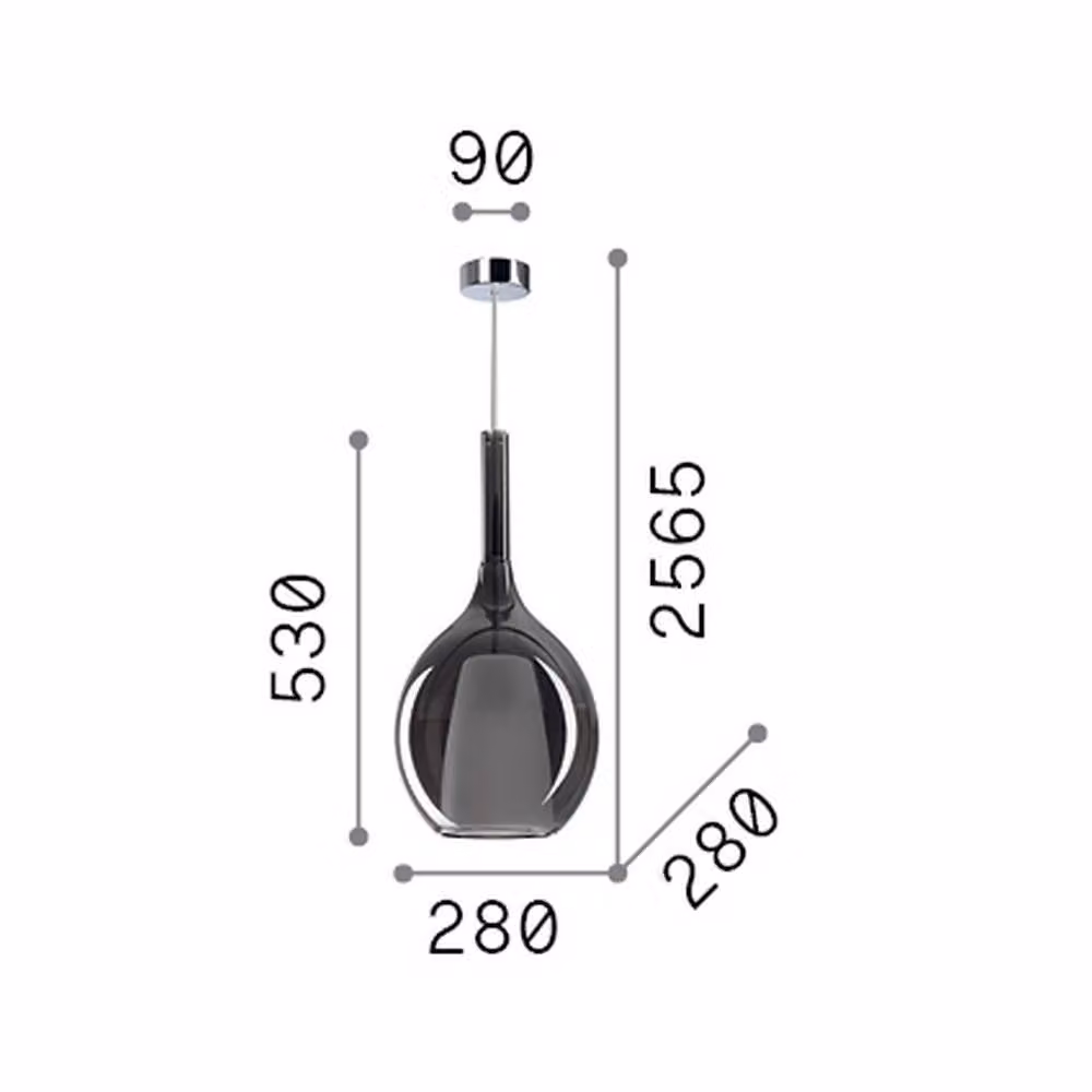 Netlighting Kalique Il Copper Globe Dome Pendant Ceiling Light with Transparent Glass, Diameter: 28 cm – 2