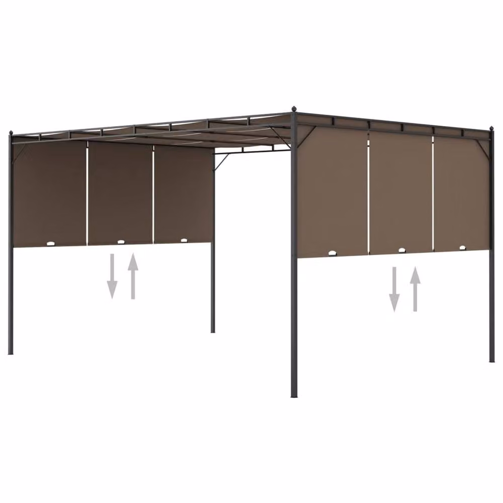 Berkfield Home Durable Garden Gazebo with Side Curtain, Beige, W: 300 cm, D: 300 cm, H: 225 cm – 2