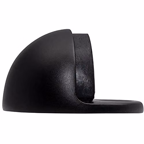 Loops Floor-Mounted Oval Doorstop in Matt Black – 1