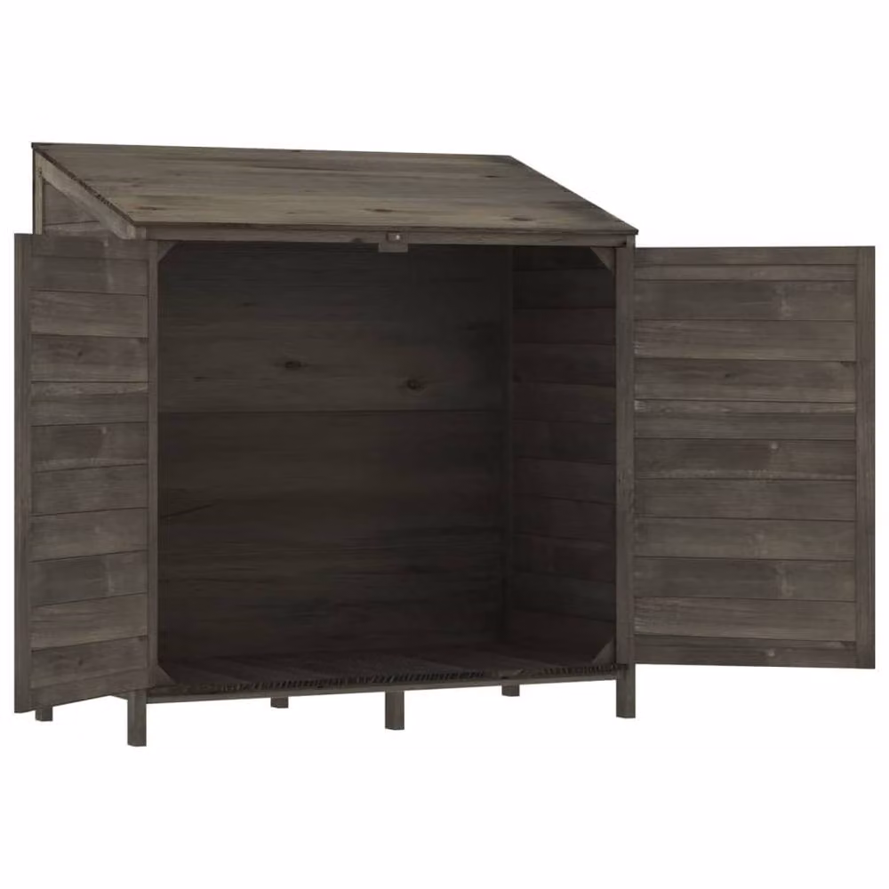 Berkfield Home Anthracite Garden Shed in Black Solid Wood, W/D/H: 102 x 52 x 112 cm – 3