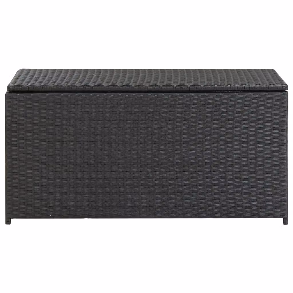 Berkfield Home Poly Rattan Garden Storage Box in Black, W/D/H: 100 x 50 x 50 cm – 2