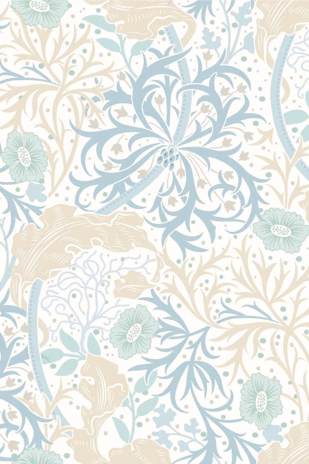 Hoopla Walls Seaweed Garden Matt Wallpaper in Baby Blue – 2