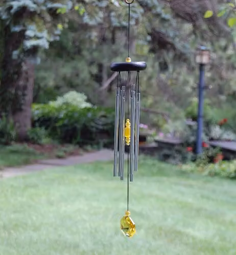 Woodstock Chimes Hanging Wind Chime in Black and Silver, W/D/H: 7.62 x 7.62 x 43.82 cm – 3