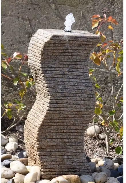 Buttercup Farm Cascading Wave Water Feature in Brown with Pump and Light – 1