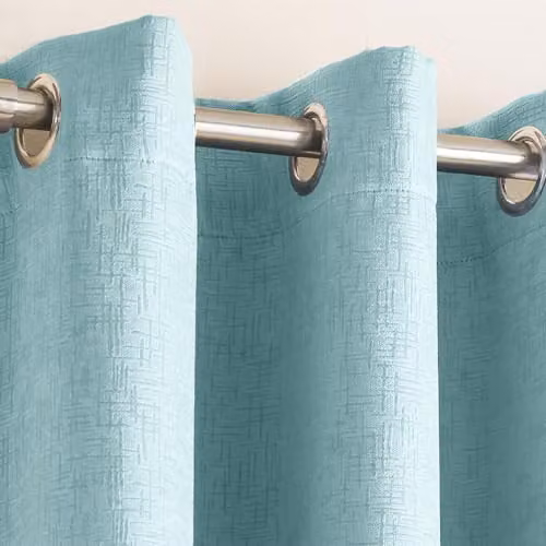 Enhanced Living Vogue Eyelet Curtains, Sky Blue, W: 168 cm, H: 183 cm – 2