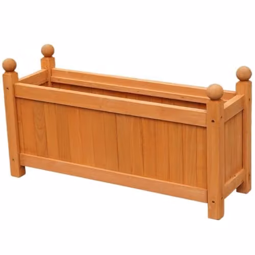 Gr8 Garden Wooden Rectangular Planter in Brown, W/D/H: 60.0 x 34.0 x 20.0 cm – 1
