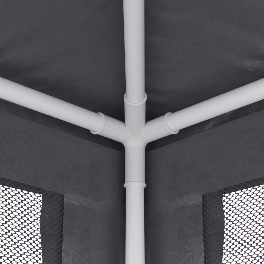 Berkfield Home Party Tent with 6 Mesh Sidewalls, Anthracite and Black, W: 6 m, D: 3 m, H: 3 m – 4