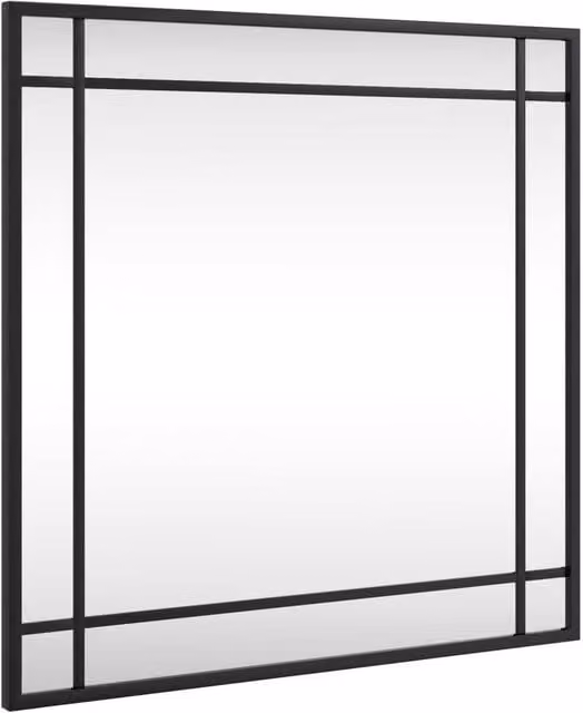 Berkfield Home Minimalist Square Wall Mirror in Black, W/H: 50 x 50 cm