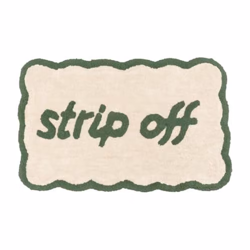Mooky Mats Strip Off Scalloped Non-Slip Bath Mat in Green, W: 50 cm x D: 80 cm