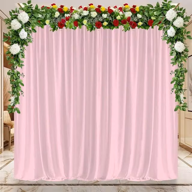 Trimming Shop Plain Spandex Backdrop Curtain, Pink, W: 300 cm, H: 300 cm, D: 43 cm