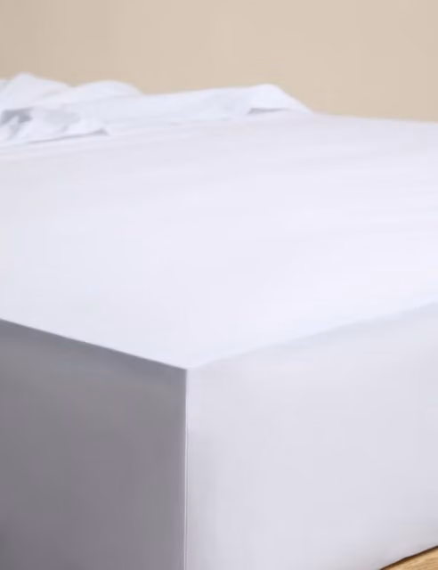 M&S Egyptian Cotton 230 Thread Count StayPut Fitted Sheet, White, W: 200 cm x L: 200 cm