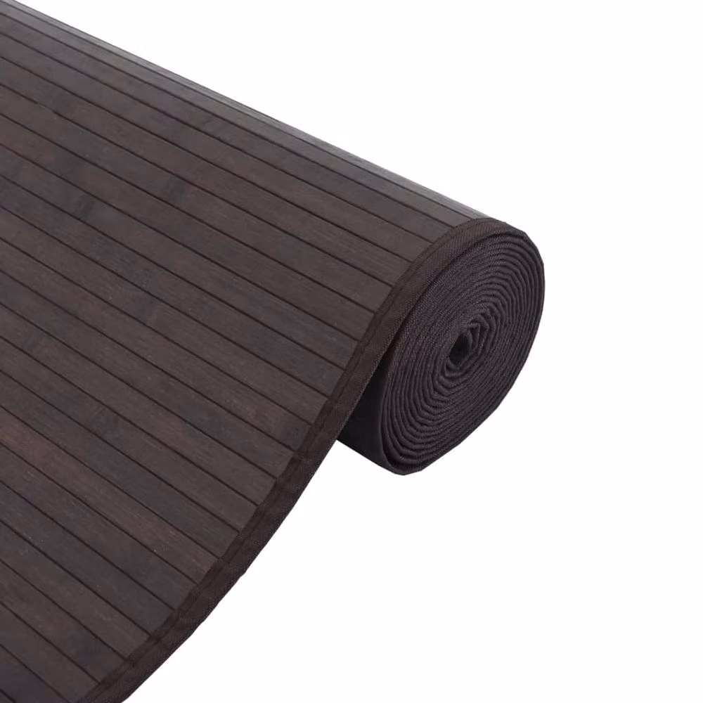 Berkfield Home Rectangular Bamboo Rug in Brown, W/D: 100 x 200 cm – 4