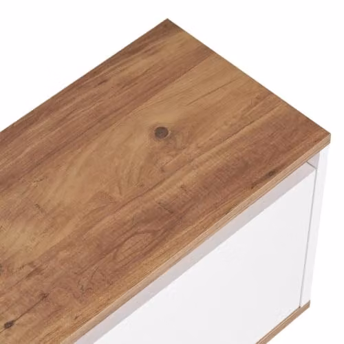 Calicosy LUME Modern TV Stand in White with 3 Drop-Down Doors and 1 Niche, Width: 160 cm – 5