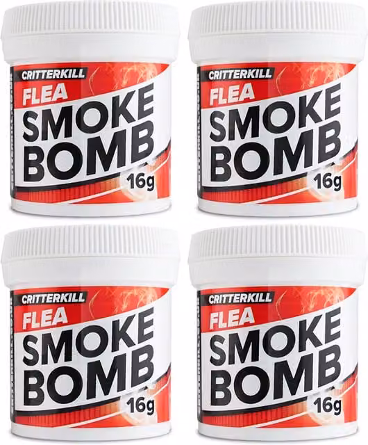 Critterkill Flea Killer Smoke Bomb, Red and White, 16g
