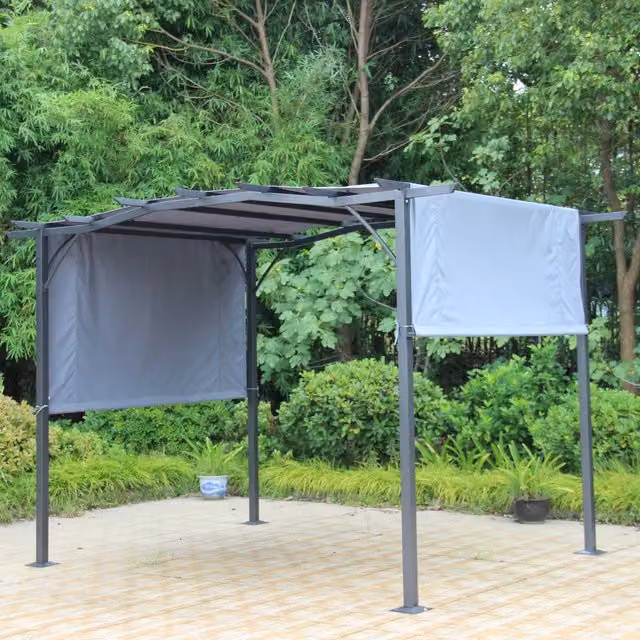 Royalcraft San Remo Pergola Gazebo in Grey with Steel and Polyester Frame