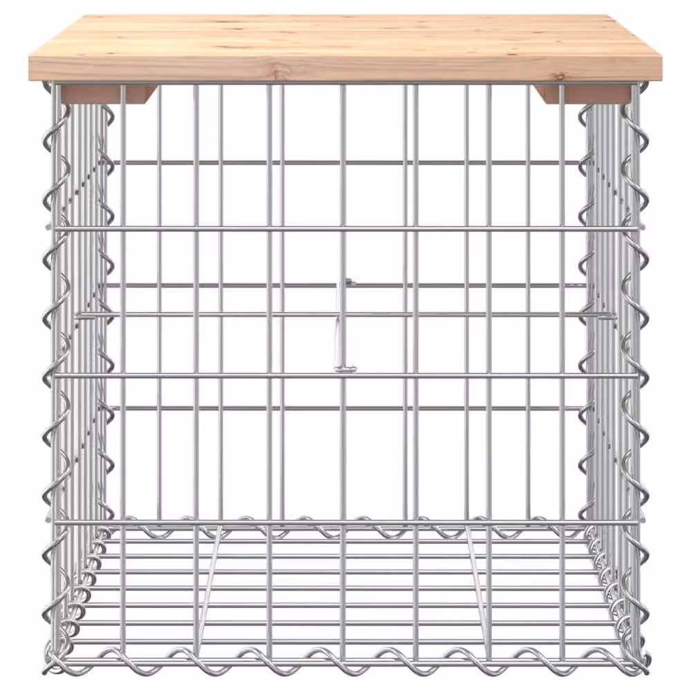 Berkfield Home Gabion Design Garden Bench in Brown Solid Pine Wood, W/D/H: 43 x 44 x 42 cm – 2