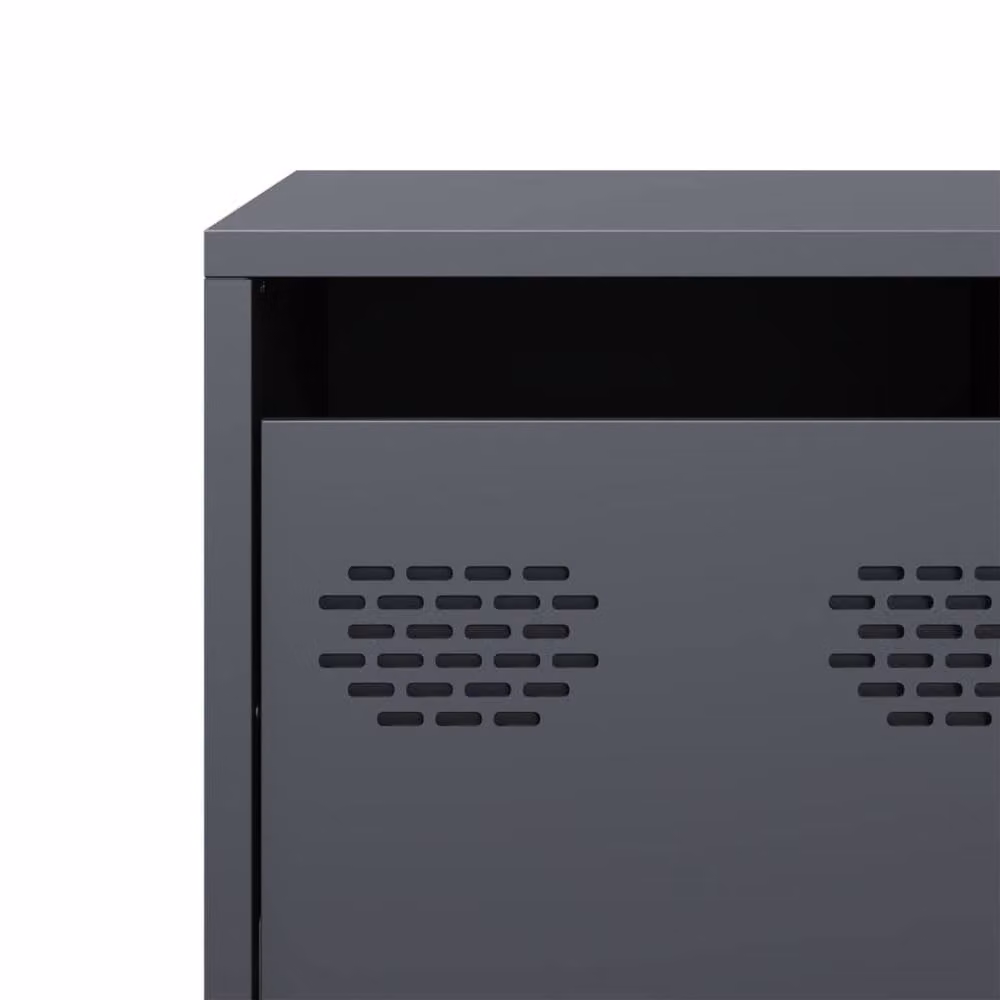 Berkfield Home TV Cabinet in Anthracite Matt Metal, W: 101.5 cm, D: 39 cm, H: 43.5 cm – 6
