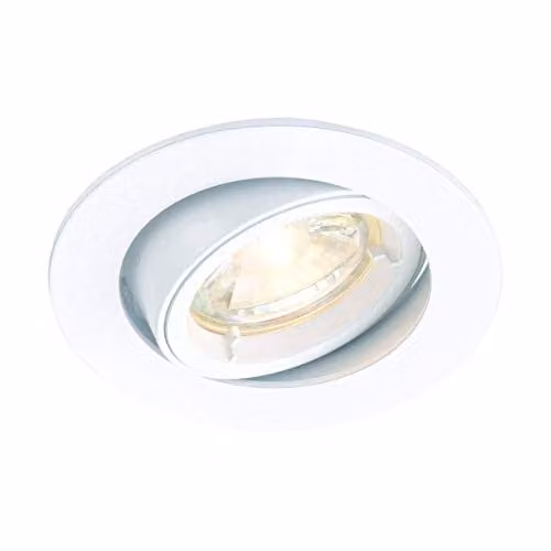 Netlighting Cast Modern Recessed Tilt Downlight, Matt White, GU10, Dimmable, Adjustable