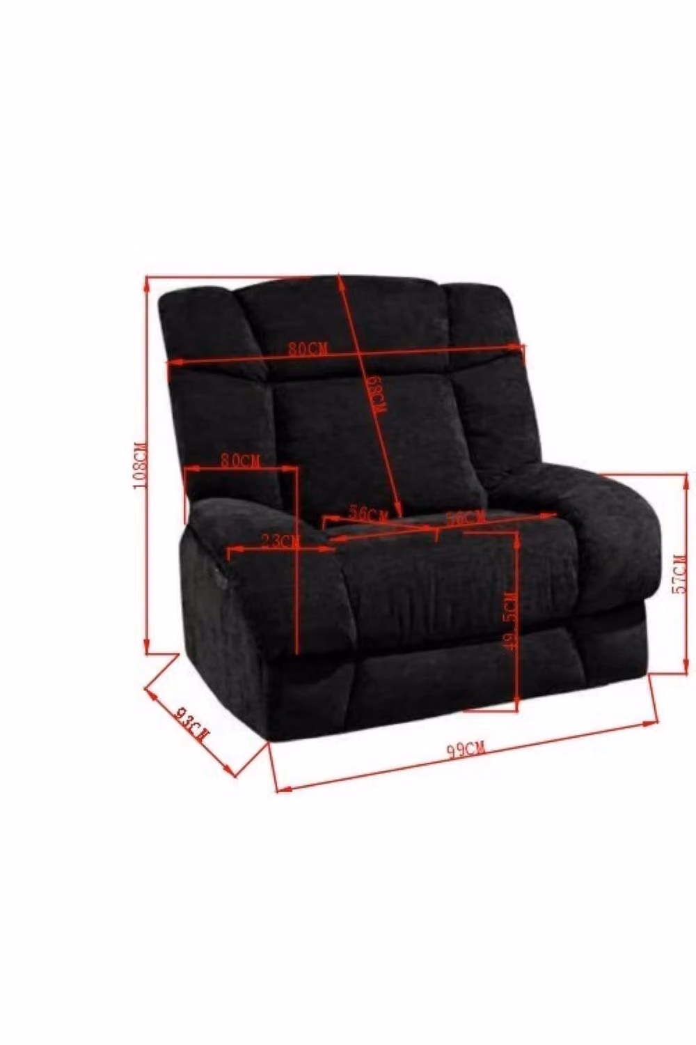 DS Living Torino Electromotive Single Recliner Armchair in Dark Grey Fabric – 3