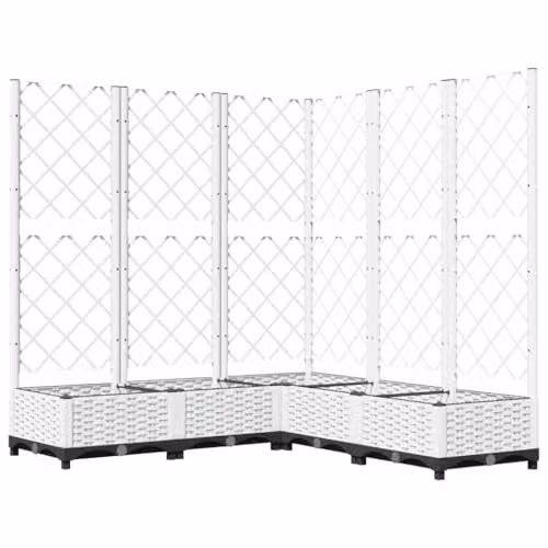 vidaXL White Plastic Garden Planter Tub W/D/H: 120 x 120 x 121.5 cm
