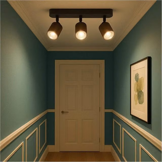 Loops Modern Triple LED Bathroom Ceiling Spotlight in Bronze and Black with Adjustable GU10 Lights – 1