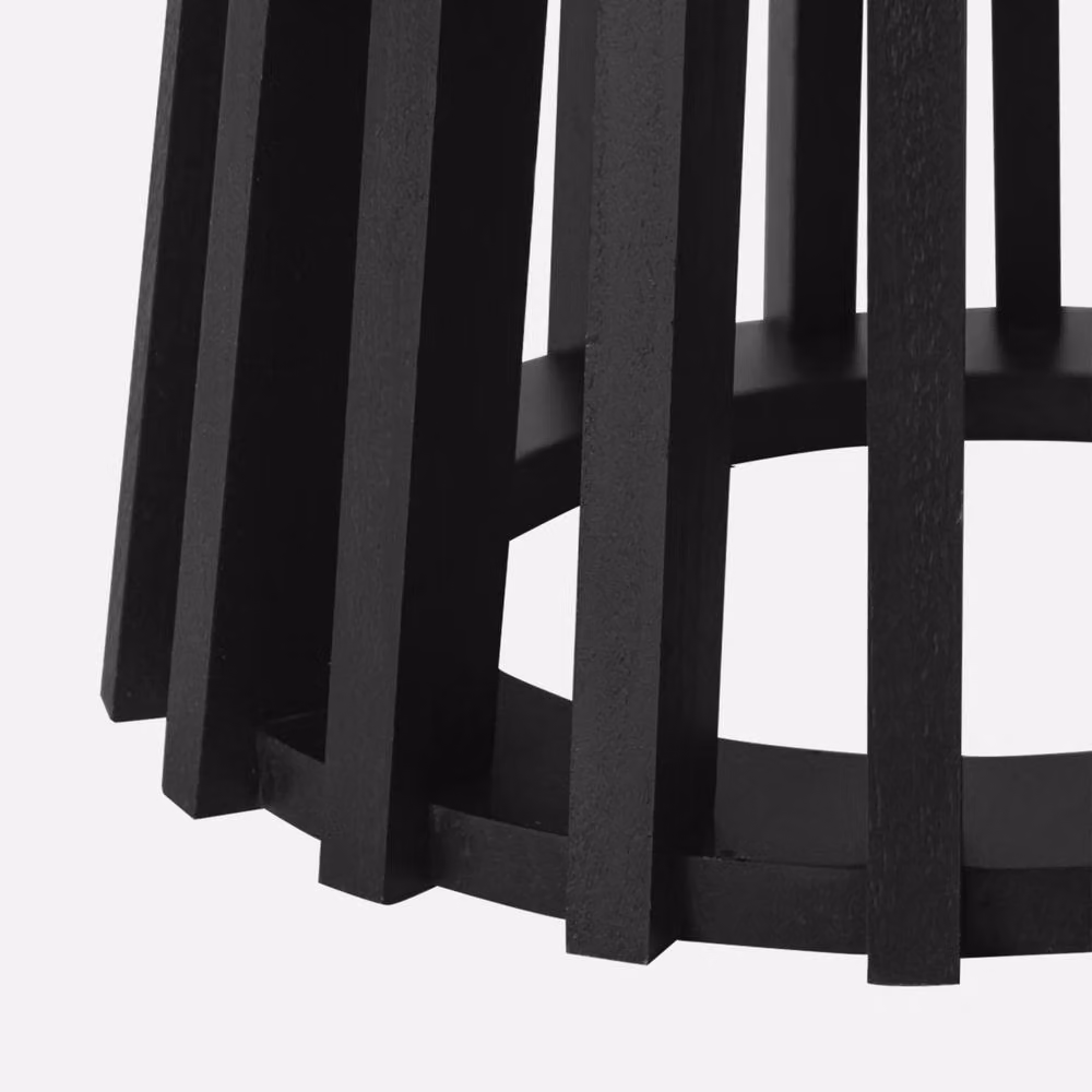 sweeek Pair of Round Black Wooden-effect Coffee Tables with Nested Tops – 3