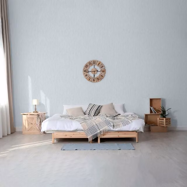 SK Filson Plain Washable Scandinavian Wallpaper in Blue and Grey
