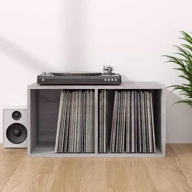 Berkfield Home Vinyl Storage Box in Grey Sonoma, W/D/H: 71 x 34 x 36 cm