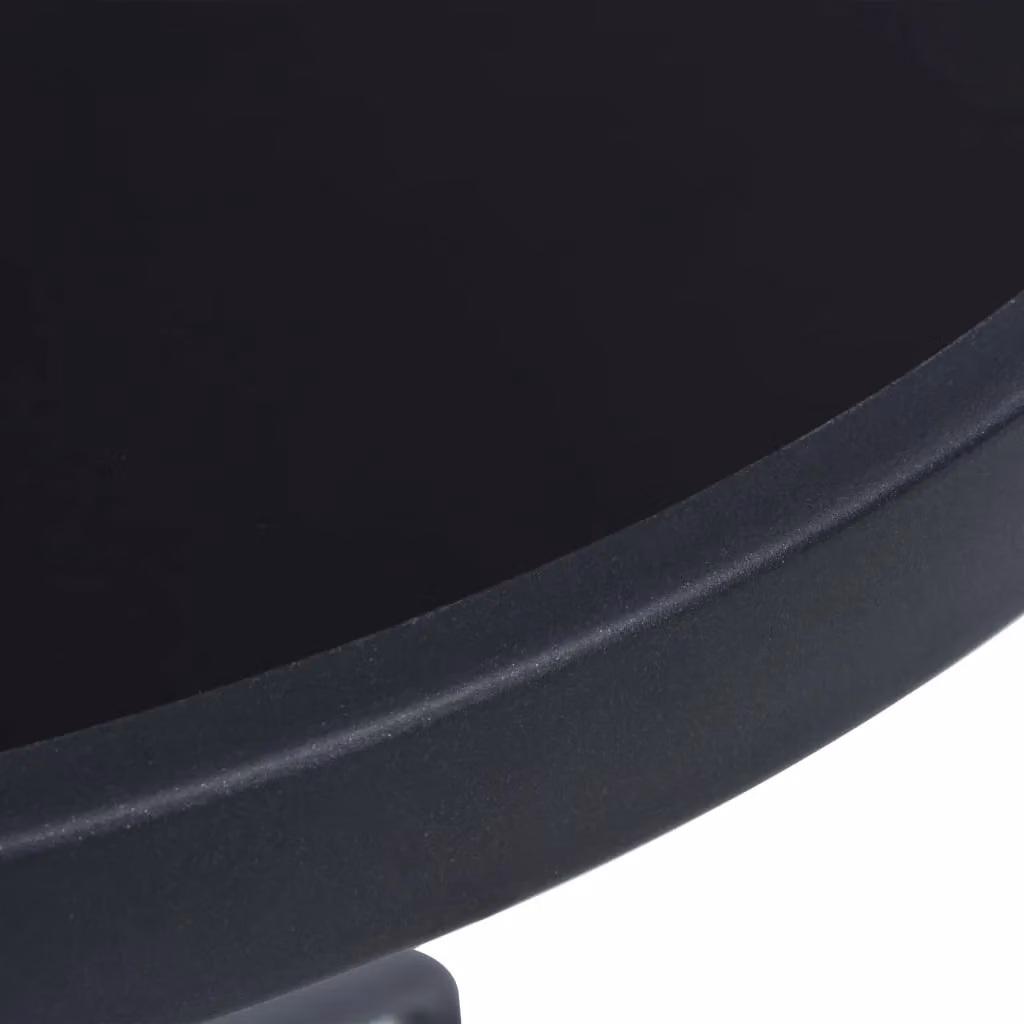Berkfield Home Round Garden Table in Black Matt Powder Coated Steel and Glass, Diameter: 80 cm – 2