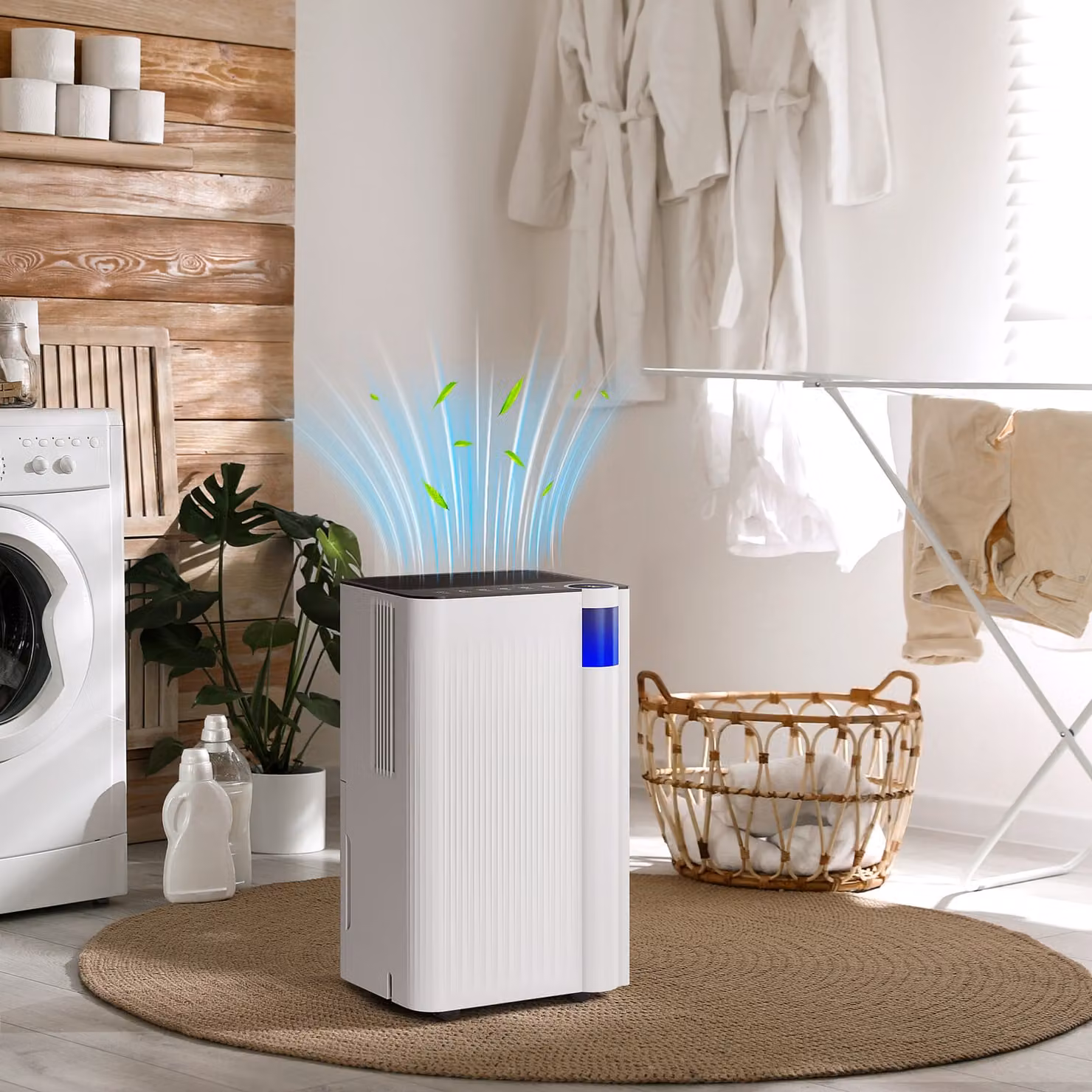 HOMCOM White Quiet Dehumidifier with 12L Daily Capacity, 2L Water Tank, Continuous Drainage, 24H Timer and Digital Humidity Display – 2