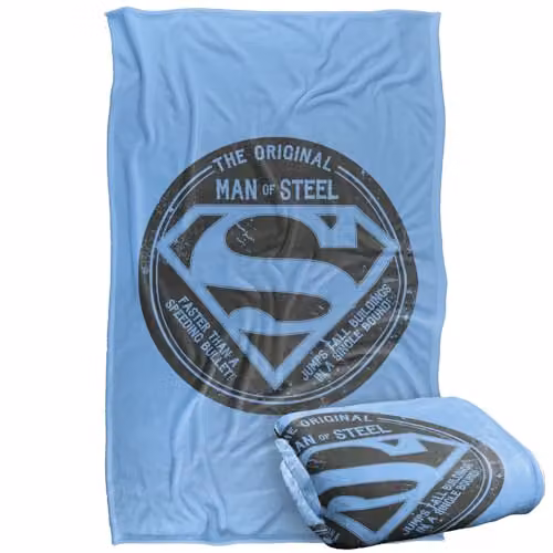 Warner Bros. Superman Man of Steel Super Soft Silky Touch Fleece Throw Blanket, Multicolour, W/D/H: 91 x 147 cm – 1