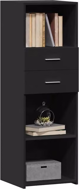 Berkfield Home Modern Black Highboard in MDF, W/D/H: 40 x 42.5 x 124 cm