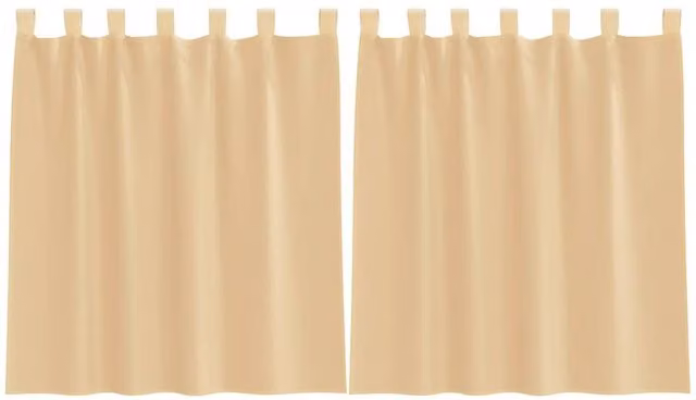 Berkfield Home Sand Beige Voile Curtains with Rod Pockets, 2 Pack