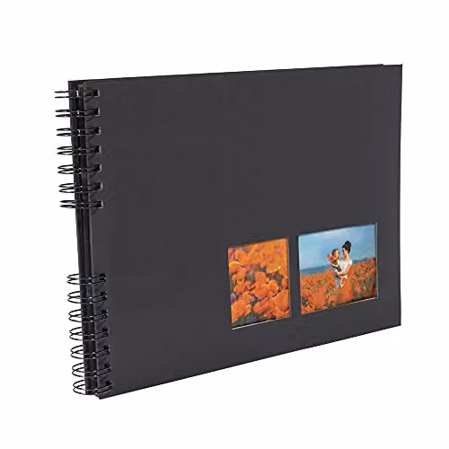 Exacompta Milano Spiral Photo Album, Black, 50 Pages, 150 Photos, W: 32 cm, H: 22 cm – 1