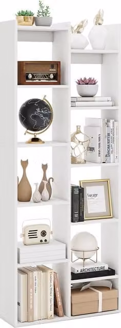 Costway Tree-Shaped Bookshelf Display Shelf in White