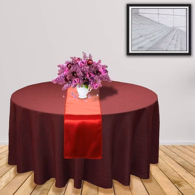 Trimming Shop Red Satin Table Runner for Weddings, Birthdays and Parties