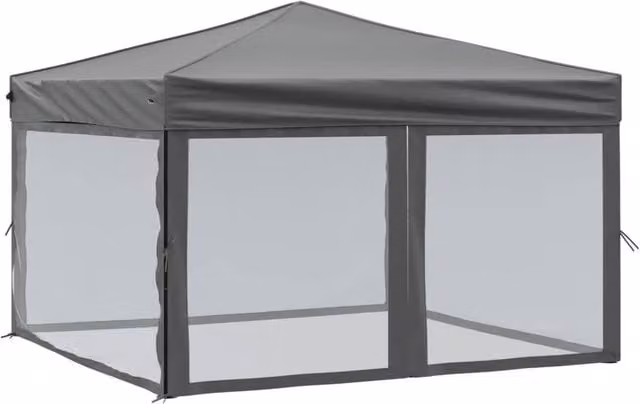 Berkfield Home Folding Party Tent with Sidewalls in Anthracite Grey, W/D/H: 300 x 300 x 245 cm – 1