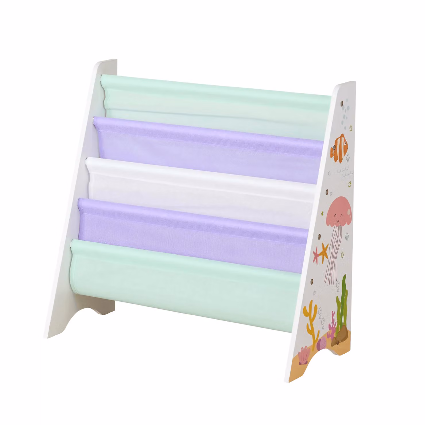 Home Source Kids 4 Tier Multicolour Sling Bookcase with Compact Abstract Design – 2