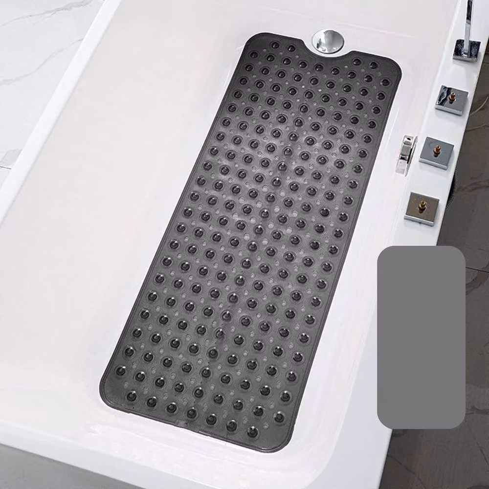 PAWNORA Non-Slip Rectangular Bath Mat, Grey, W: 100 cm, D: 150 cm – 1